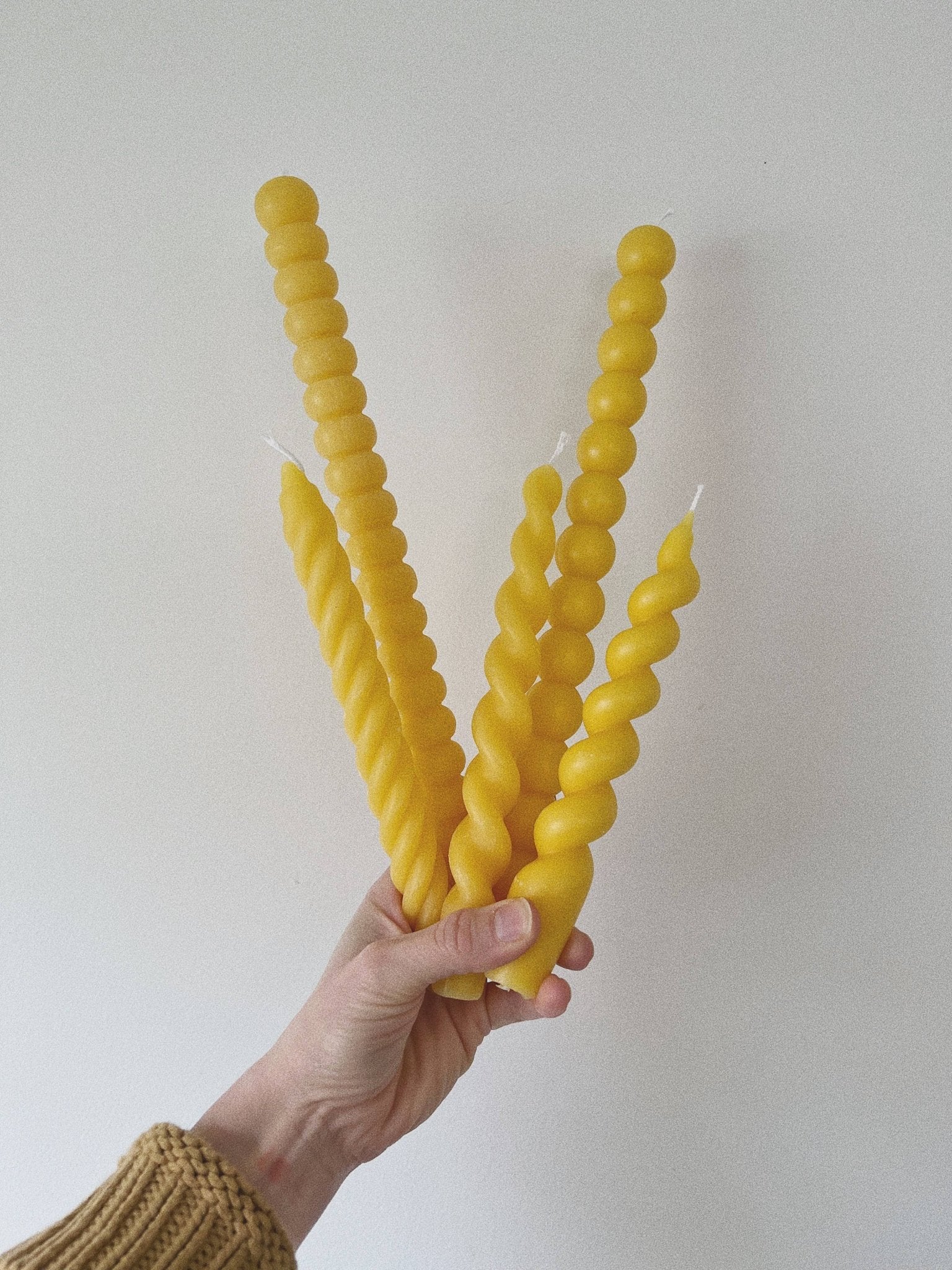 Bauble taper candle: Natural beeswax - HER Home Design Boutique
